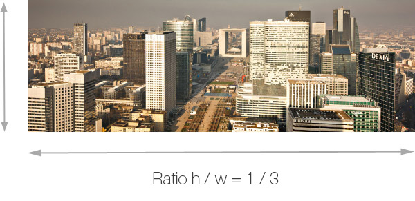 Ratio height/width = 1/3
