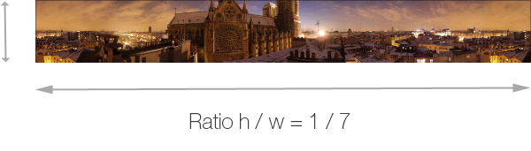  Ratio height/width= 1/7.
