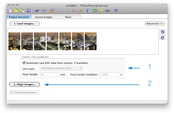 Select pictures in PTGui
