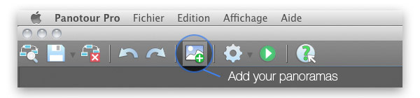 Add your panoramas in Panotour Pro 1.8