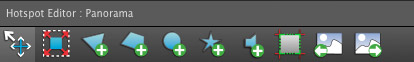 Menu bar of hotspots editor Panotour Pro 1.8